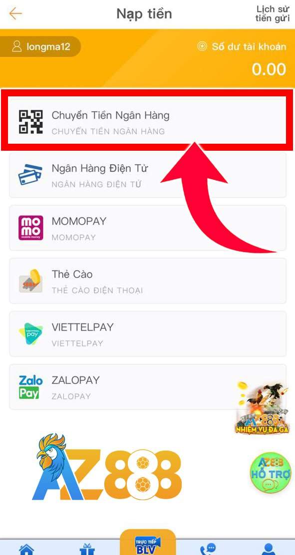 Chọn phương thức chuyển khoản ngân hàng Chọn phương thức chuyển khoản ngân hàng