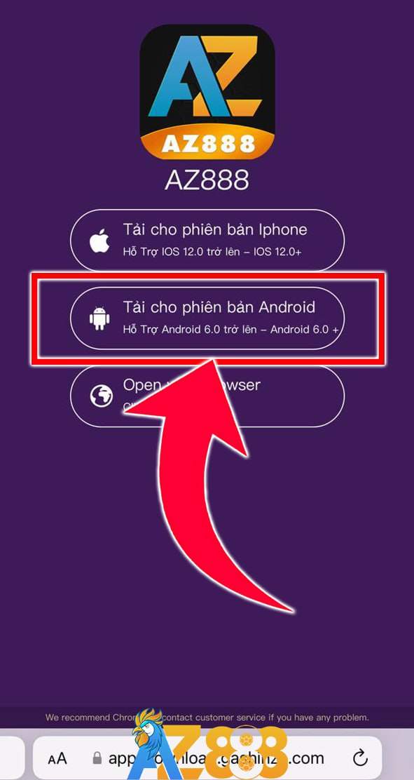 Chọn tải cho phiên bản Android Chọn tải cho phiên bản Android